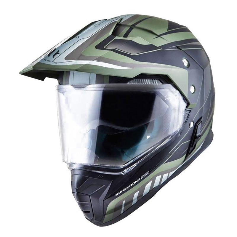 Enduro kaciga MT Synchrony Duosport SV Tourer zeleno-crna mat
