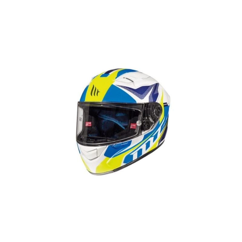 Integralna motociklistička kaciga MT Kre Lookout bijelo-plava-fluo žuta výprodej