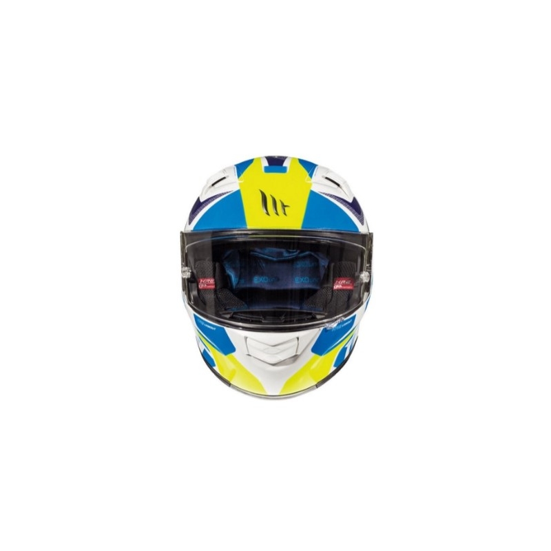 Integralna motociklistička kaciga MT Kre Lookout bijelo-plava-fluo žuta výprodej
