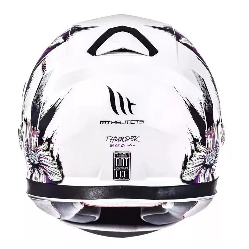 Integralna motociklistička kaciga MT Thunder 3 SV Wild Garden bijelo-ljubičasta