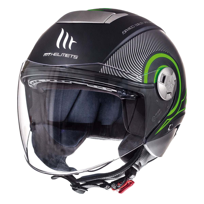 Motoristička kaciga otvorena MT City Eleven SV Tron crna mat-fluo zelena rasprodaja