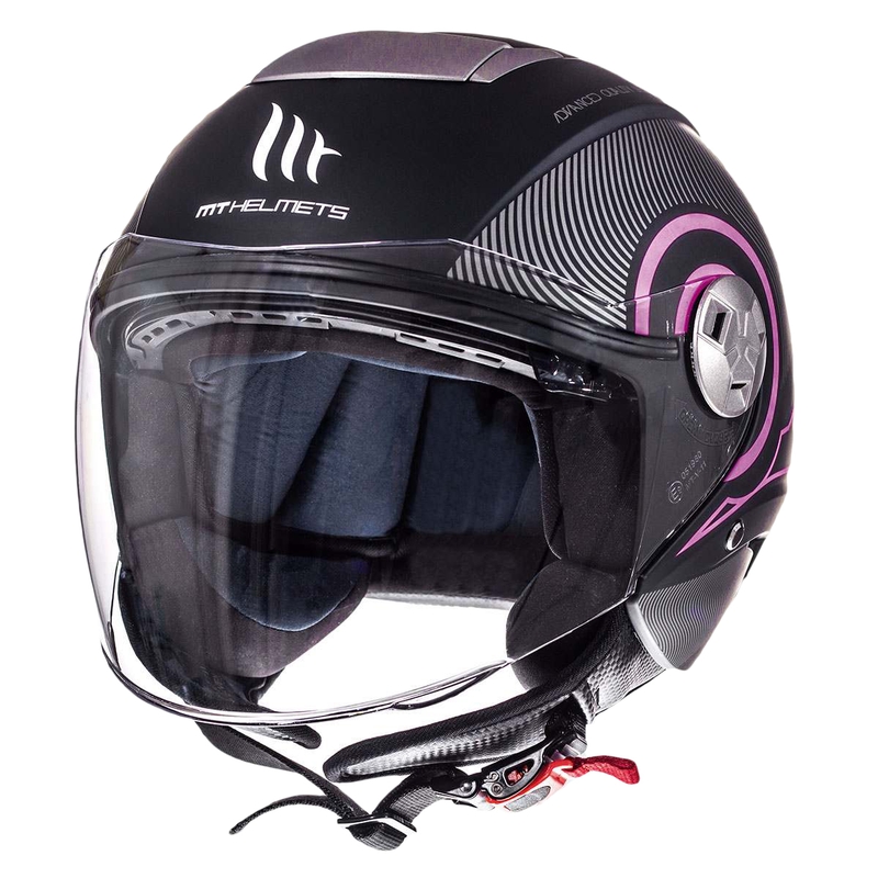 MT City Eleven SV Tron otvorena motociklistička kaciga crna mat roza rasprodaja
