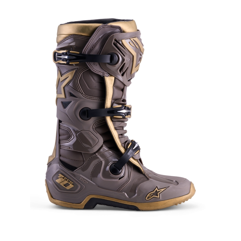 Alpinestars TECH 10 Limited Edition AIR GOLD motociklističke čizme smeđe zlatne boje