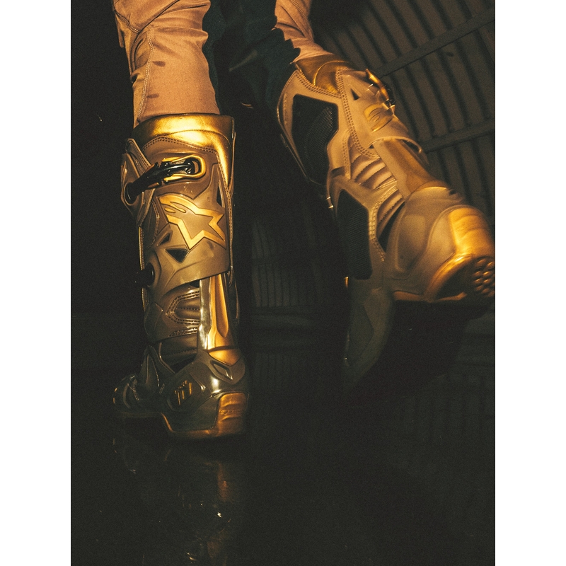 Alpinestars TECH 10 Limited Edition AIR GOLD motociklističke čizme smeđe zlatne boje