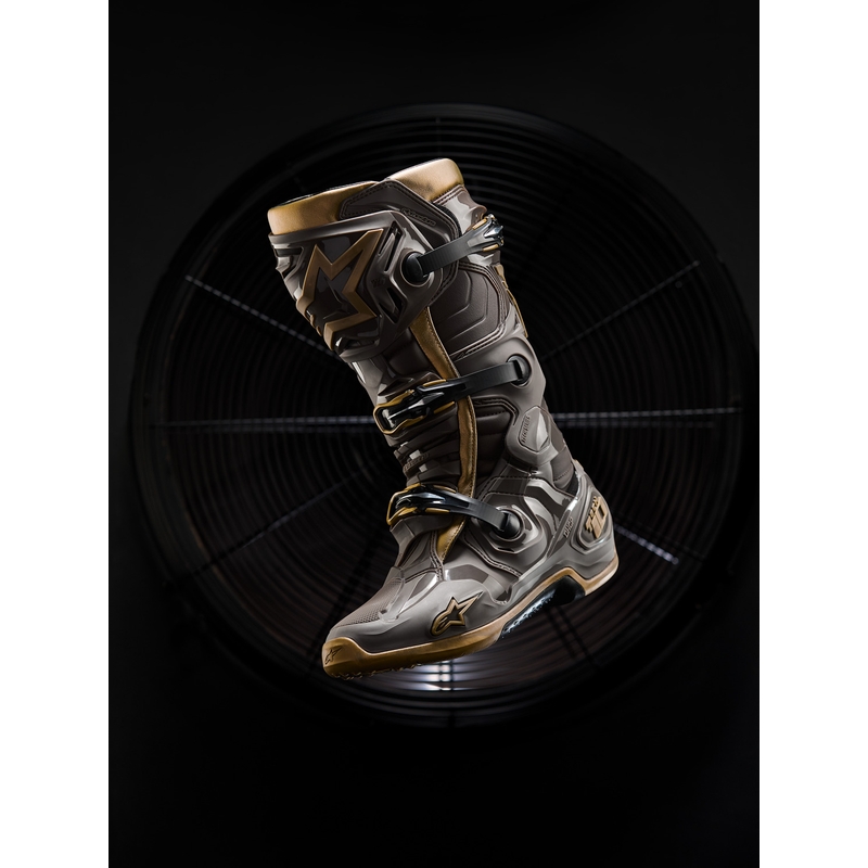 Alpinestars TECH 10 Limited Edition AIR GOLD motociklističke čizme smeđe zlatne boje
