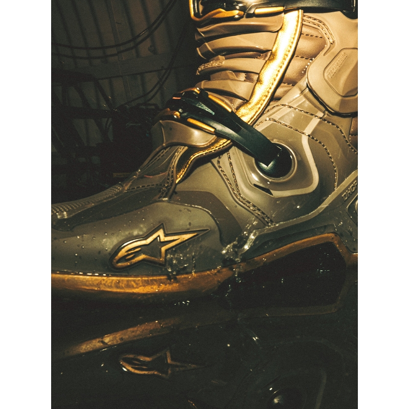 Alpinestars TECH 10 Limited Edition AIR GOLD motociklističke čizme smeđe zlatne boje