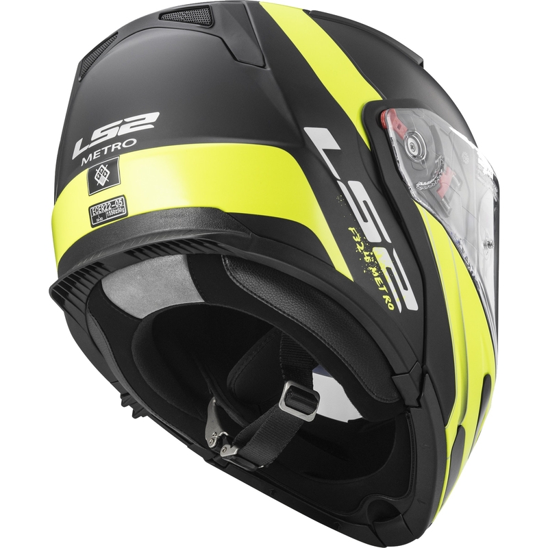 LS2 FF324 Metro Rapid Flip Up kaciga Black-Fluo Yellow rasprodaja