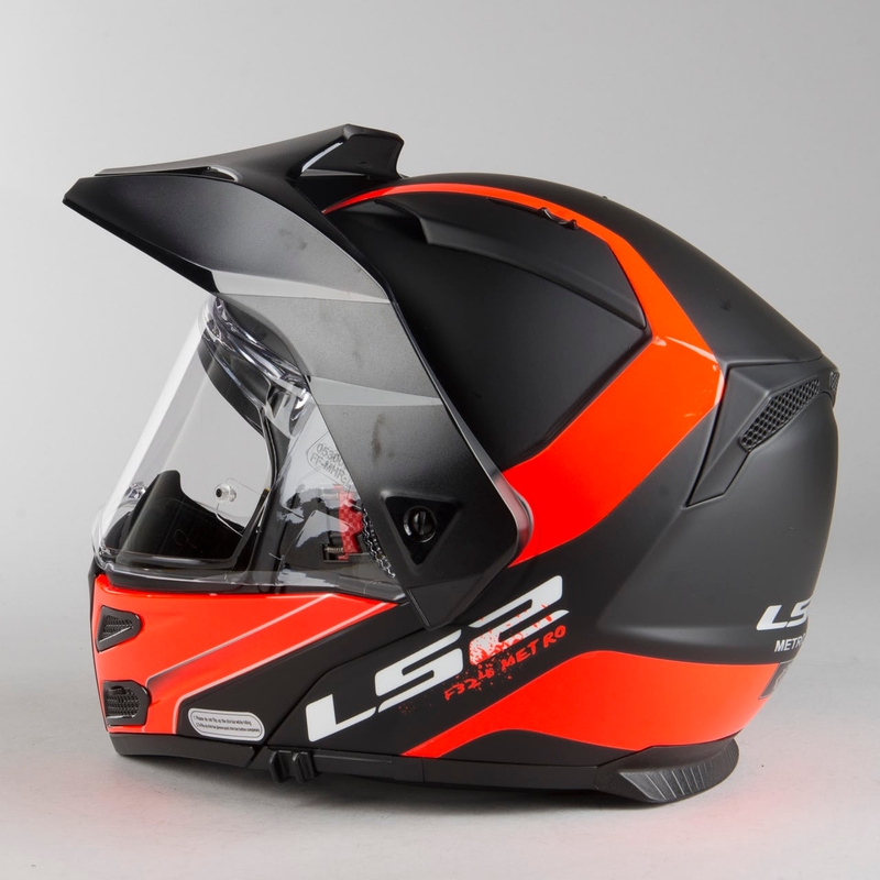 LS2 FF324 Metro EVO Rapid Flip Up kaciga crno-narančasta rasprodaja
