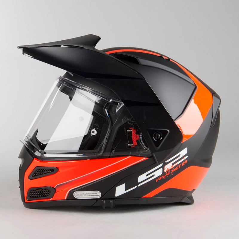 LS2 FF324 Metro EVO Rapid Flip Up kaciga crno-narančasta rasprodaja