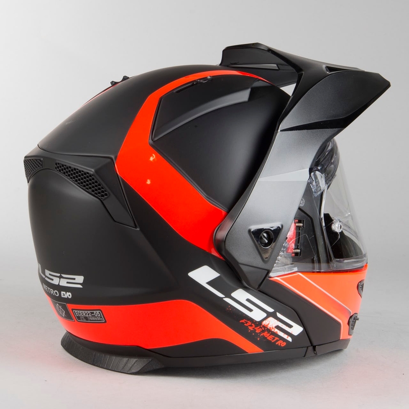 LS2 FF324 Metro EVO Rapid Flip Up kaciga crno-narančasta rasprodaja