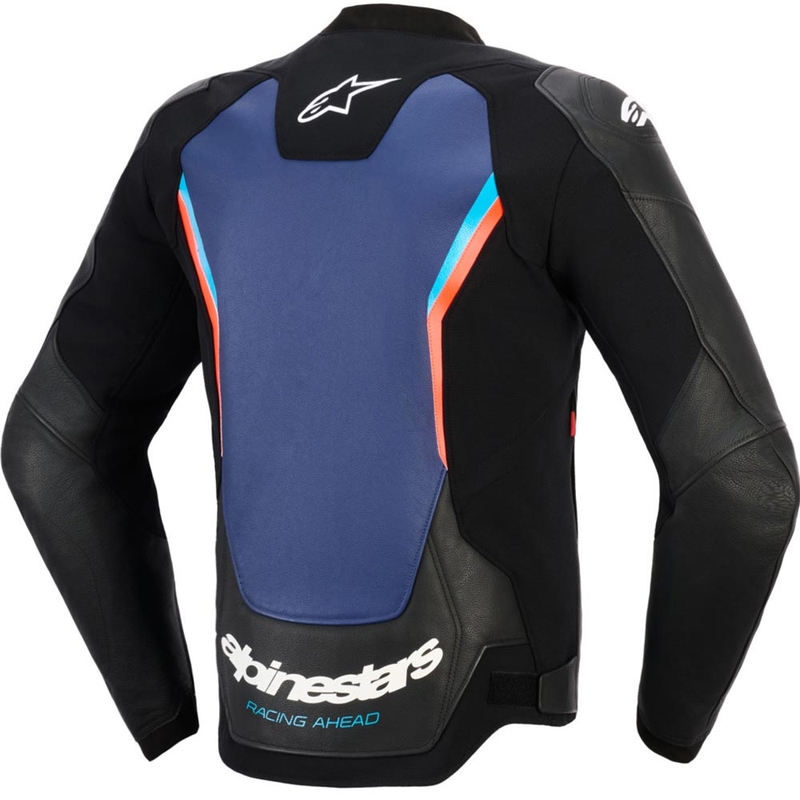 Alpinestars GP Force V2 kožna motociklistička jakna crno-plavo-fluo crvena