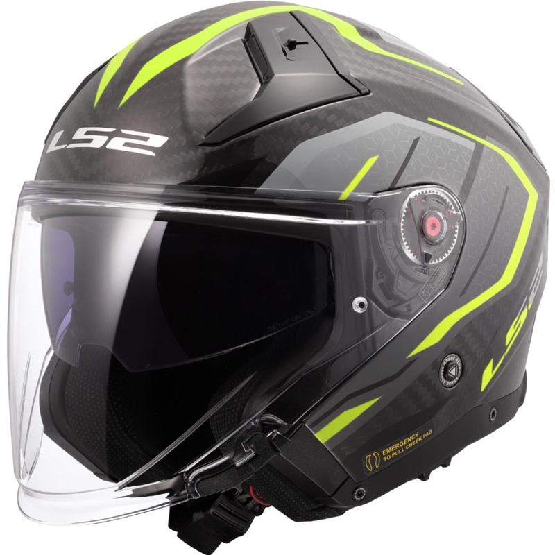 Otvorena motociklistička kaciga LS2 OF603 Infinity II C Urus fluo žuta