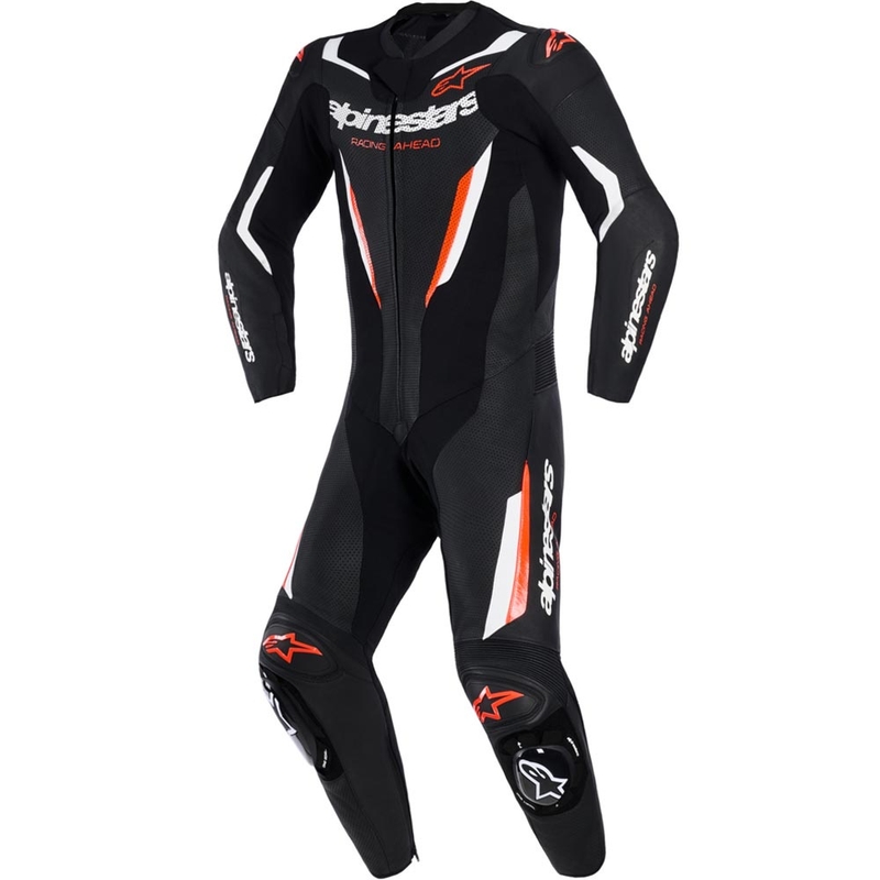 Alpinestars GP FORCE V2 jednodijelno motociklističko odijelo crno-bijelo-fluo crveno