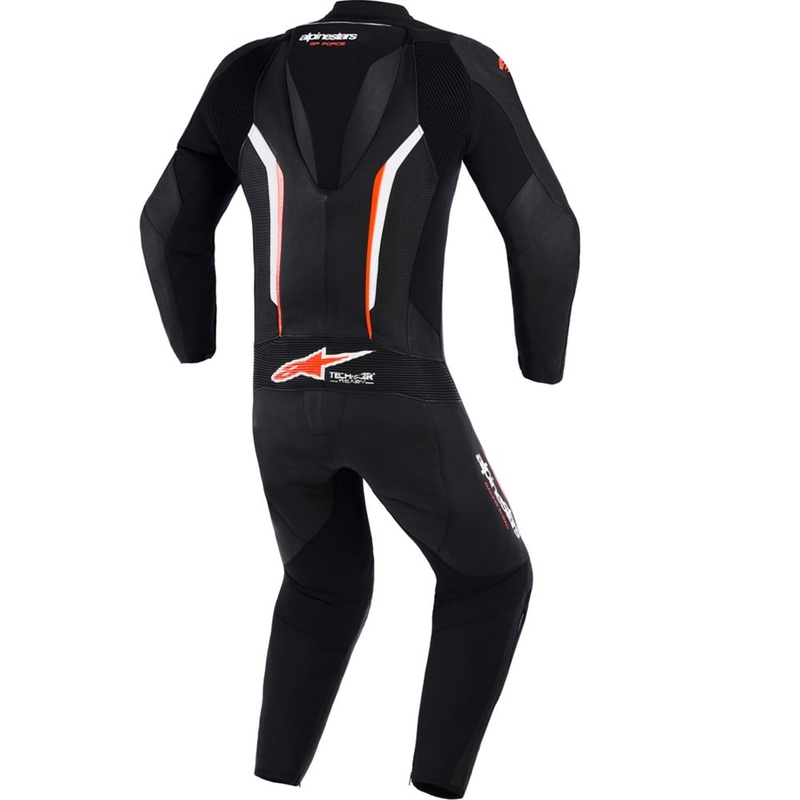 Alpinestars GP FORCE V2 jednodijelno motociklističko odijelo crno-bijelo-fluo crveno