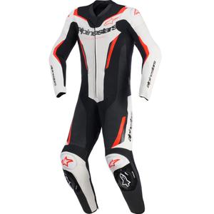 Alpinestars GP FORCE V2 jednodijelno motociklističko odijelo bijelo-crno-fluo crveno