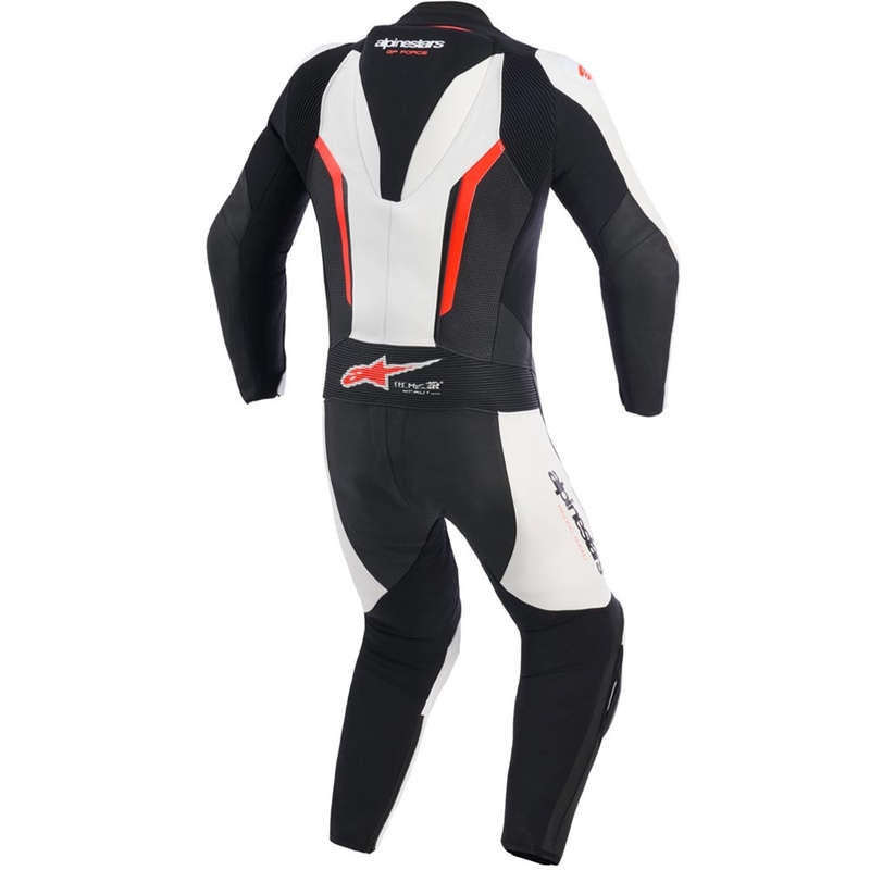 Alpinestars GP FORCE V2 jednodijelno motociklističko odijelo bijelo-crno-fluo crveno