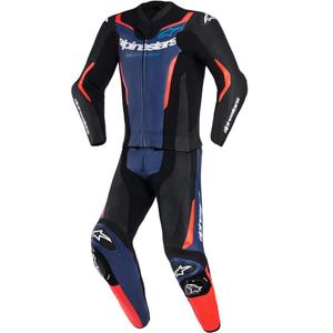 Alpinestars GP Force V2 dvodijelno motociklističko odijelo crno-plavo-fluo crveno