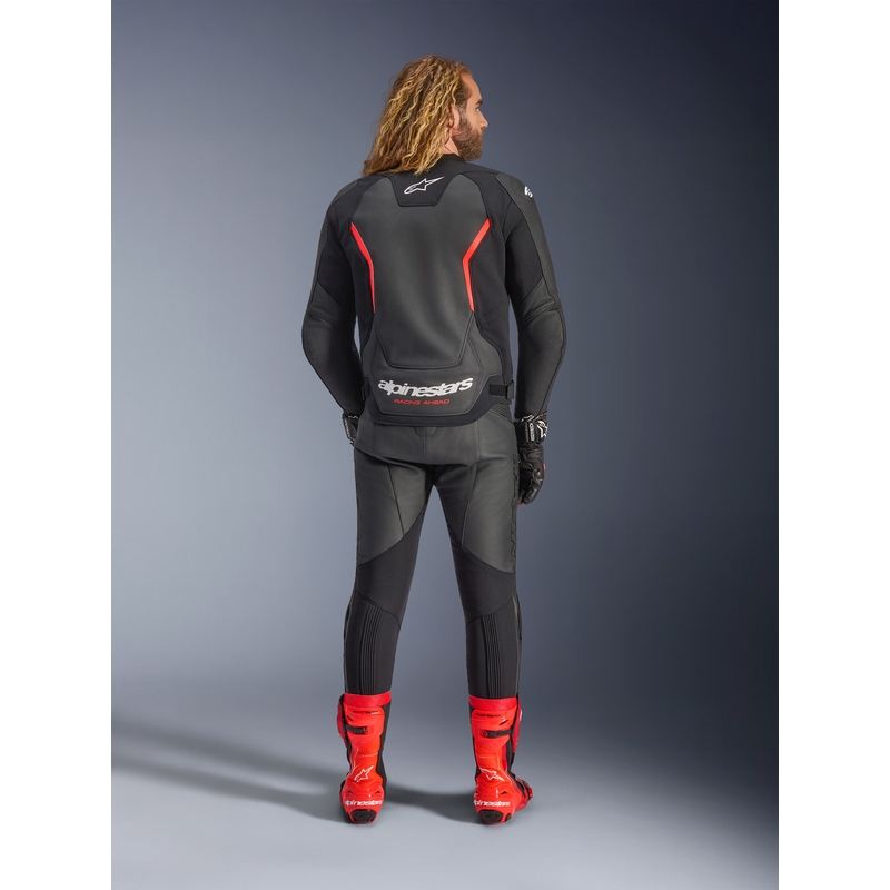 Alpinestars GP Force V2 kožna motociklistička jakna crno-fluo crveno-bijela