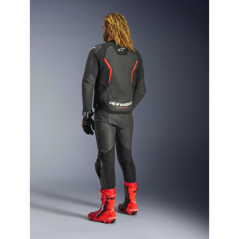 Alpinestars GP Force V2 kožna motociklistička jakna crno-fluo crveno-bijela