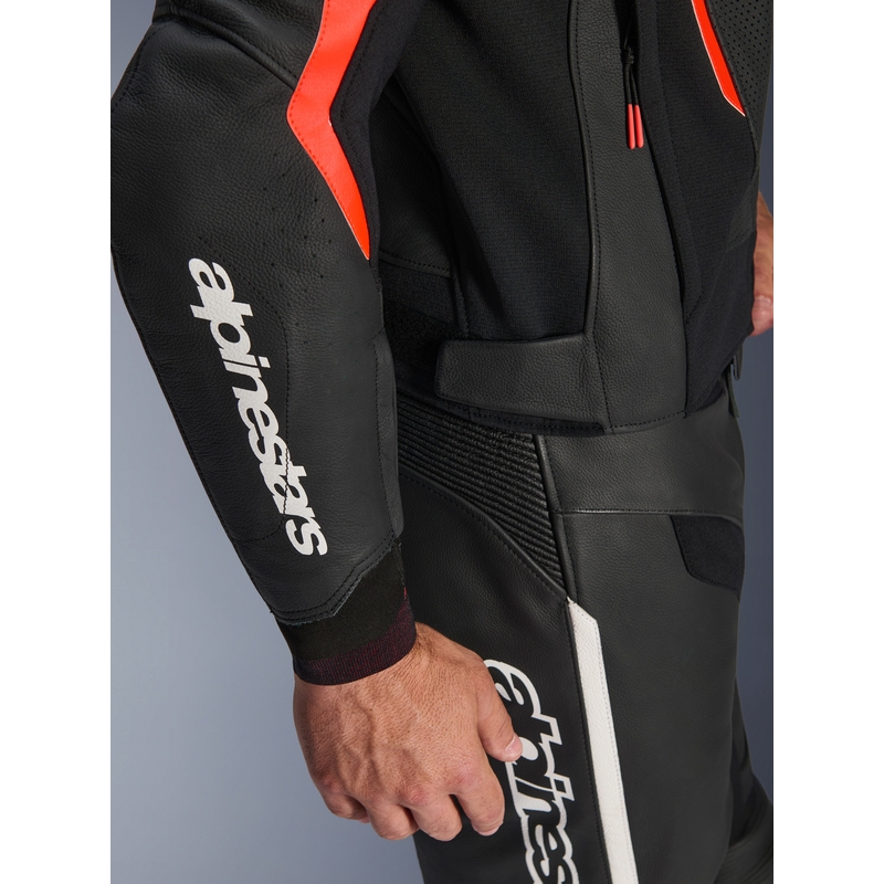 Alpinestars GP Force V2 kožna motociklistička jakna crno-fluo crveno-bijela