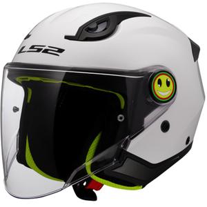 Dječja otvorena motociklistička kaciga LS2 OF622 Funny II, jednobojna bijela