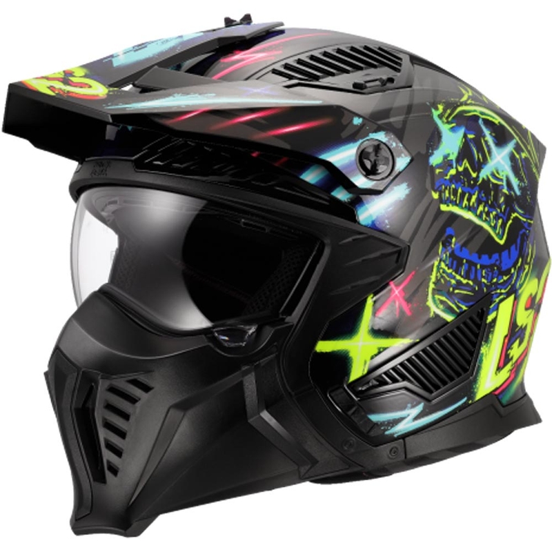 Kaciga za trial motocikl LS2 OF606 Drifter Rayz crno-plava