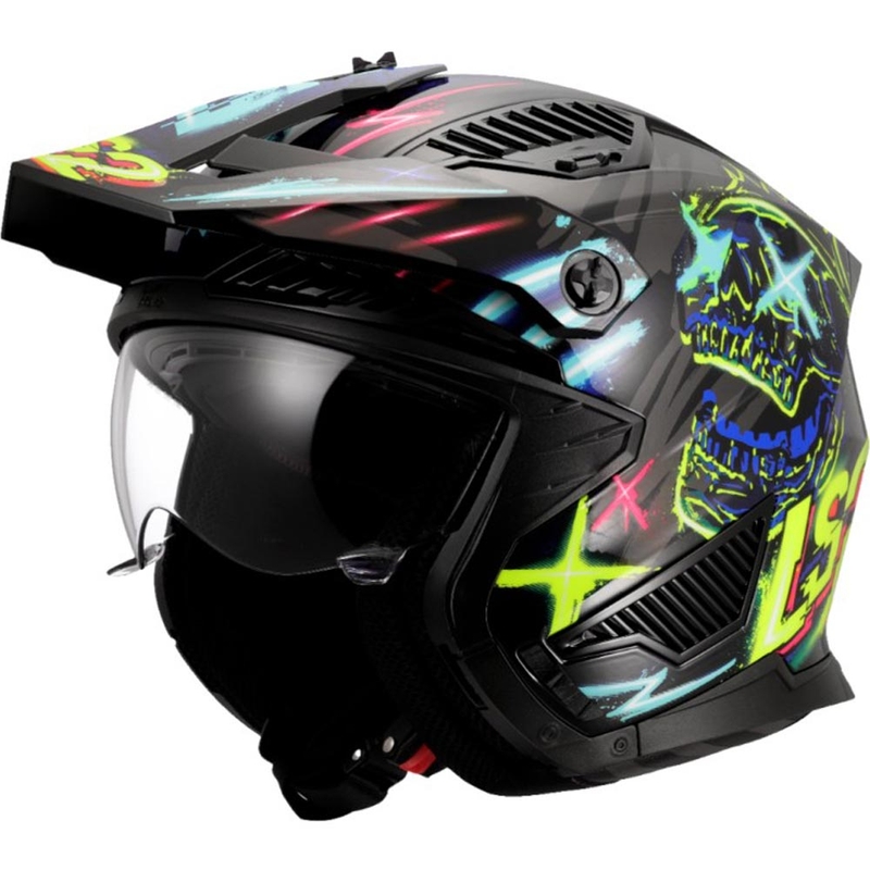 Kaciga za trial motocikl LS2 OF606 Drifter Rayz crno-plava