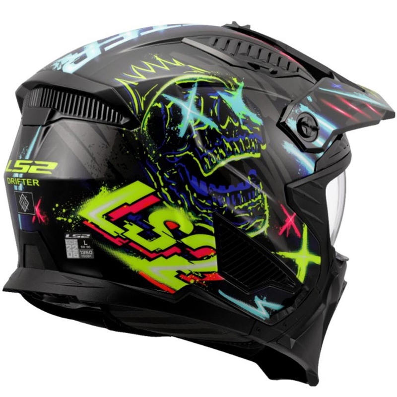 Kaciga za trial motocikl LS2 OF606 Drifter Rayz crno-plava