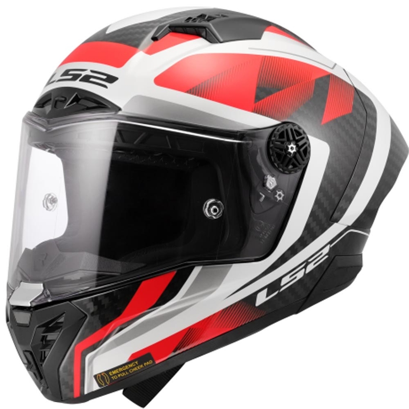 Integralna motociklistička kaciga LS2 FF805 Thunder C GP Aero Raute bijelo-crvena