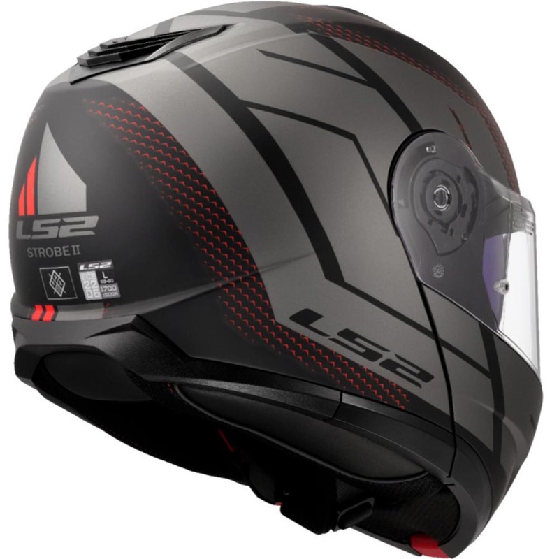 Preklopna motociklistička kaciga LS2 FF908 Strobe II Code crno-siva
