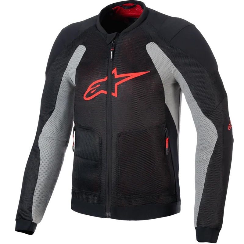 Alpinestars TROOP-AIR PRO motociklistička jakna crna-svijetlo siva-crvena