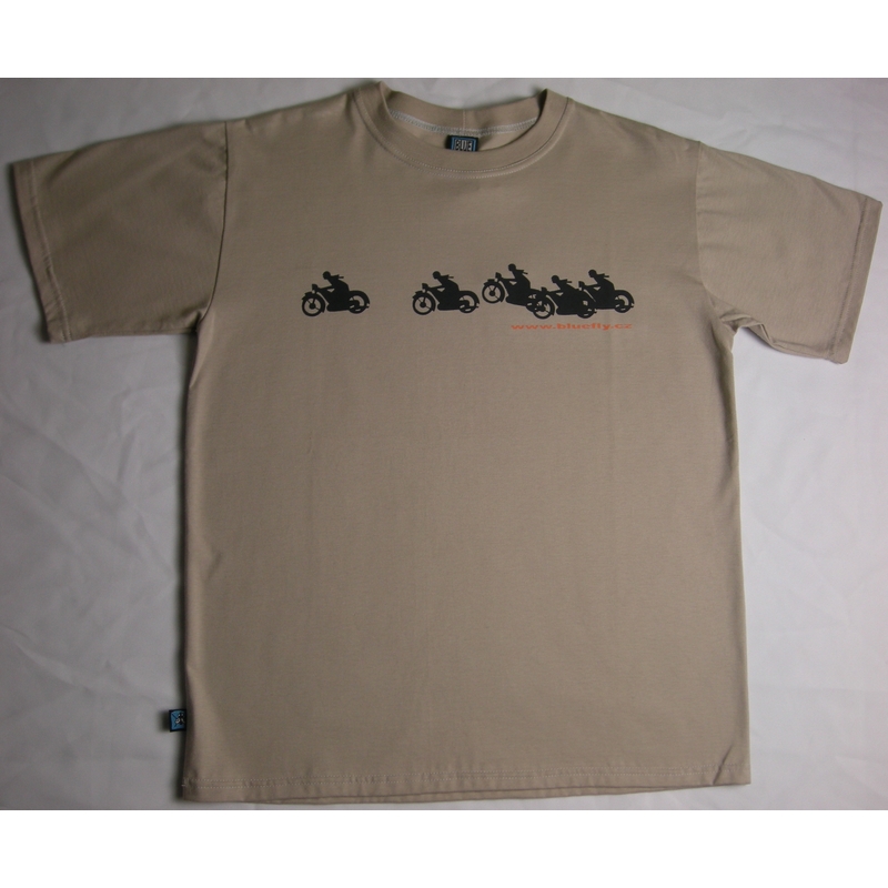 Muška majica kratkih rukava Blue Fly bež s motivom rasprodaja