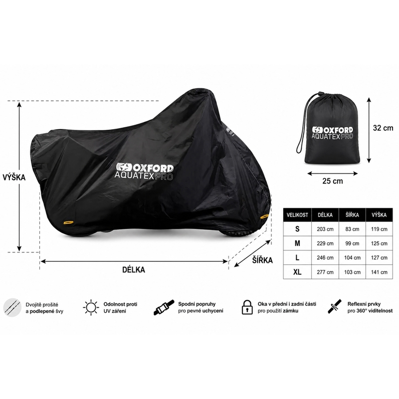 Oxford Aquatex PRO navlaka za motocikl, crna