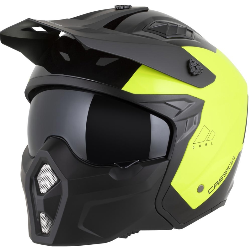 Modularna motociklistička kaciga Cassida Cross Country Dual fluo žuto-crna