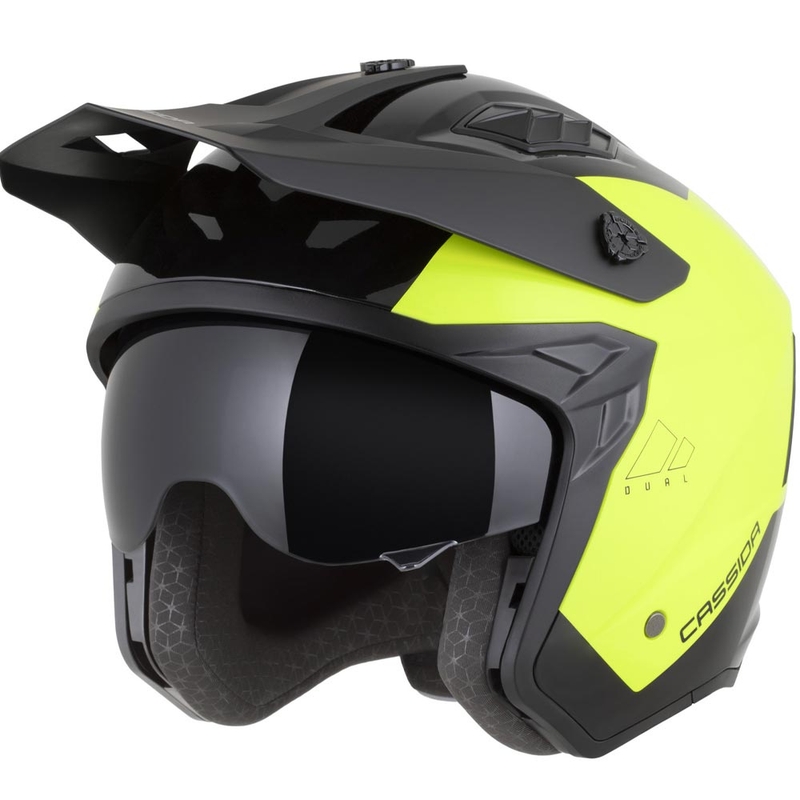 Modularna motociklistička kaciga Cassida Cross Country Dual fluo žuto-crna