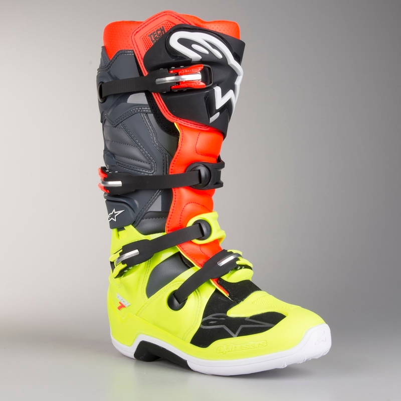 Motorističke čizme Alpinestars Tech 7 crveno-fluo žute