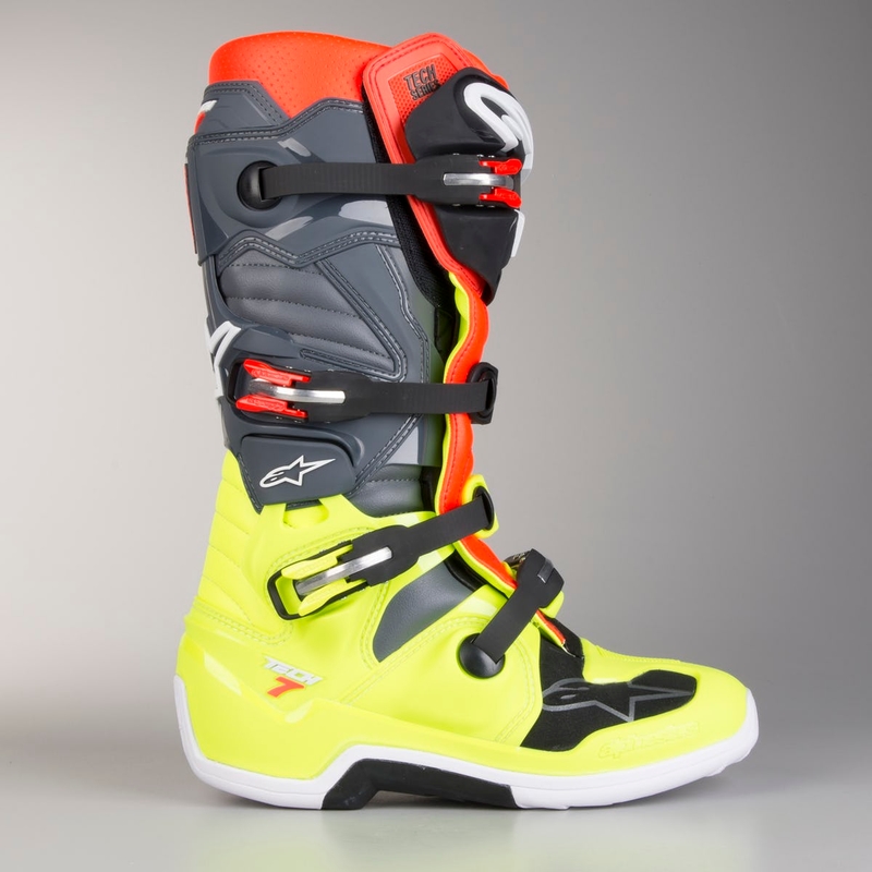 Motorističke čizme Alpinestars Tech 7 crveno-fluo žute