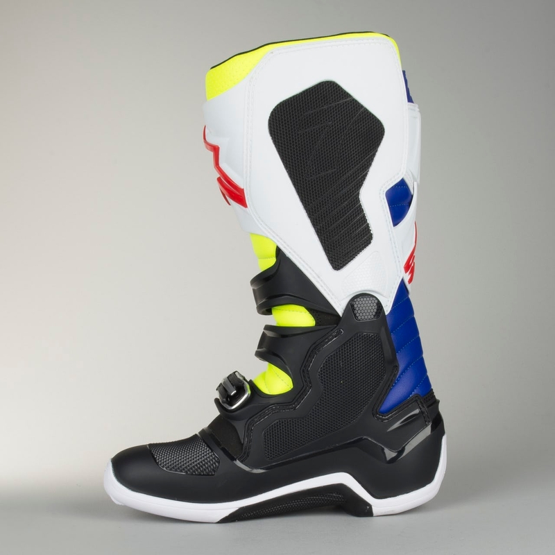 Alpinestars Tech 7 motorističke čizme bijelo-crno-plavo-crveno-fluo žuto
