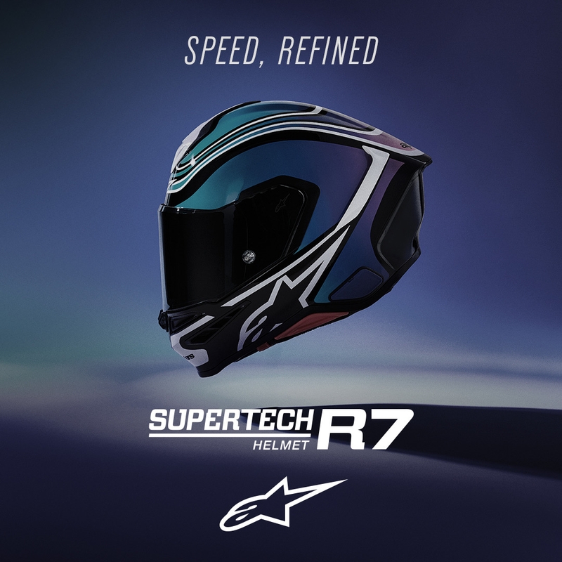 Alpinestars S-R7 Zeal kaciga za motocikle s punim licem crno-plavo-fluo ružičasto-bijela