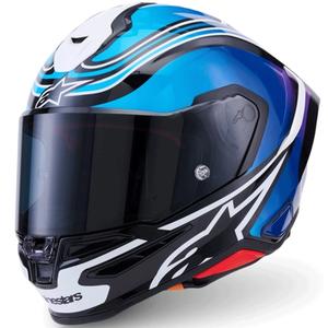Alpinestars S-R7 Zeal kaciga za motocikle s punim licem crno-plavo-fluo ružičasto-bijela
