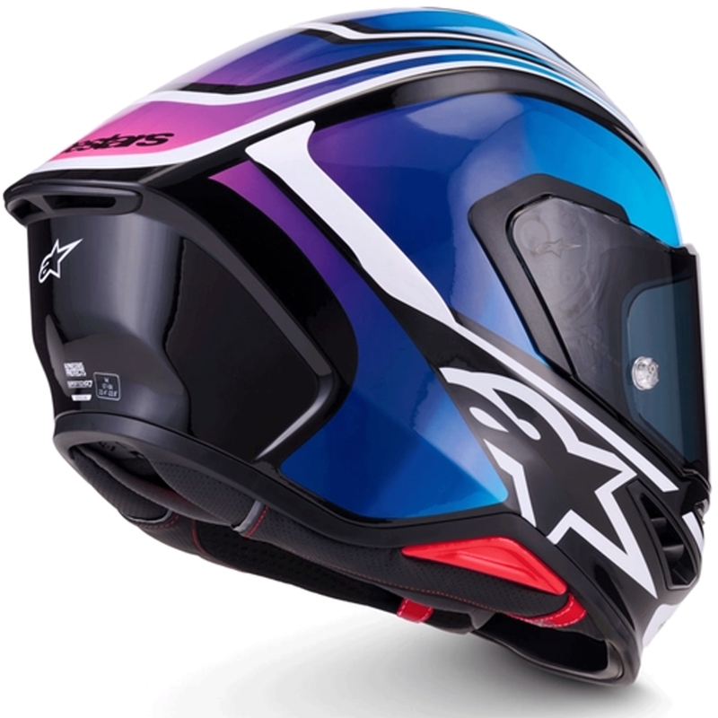 Alpinestars S-R7 Zeal kaciga za motocikle s punim licem crno-plavo-fluo ružičasto-bijela