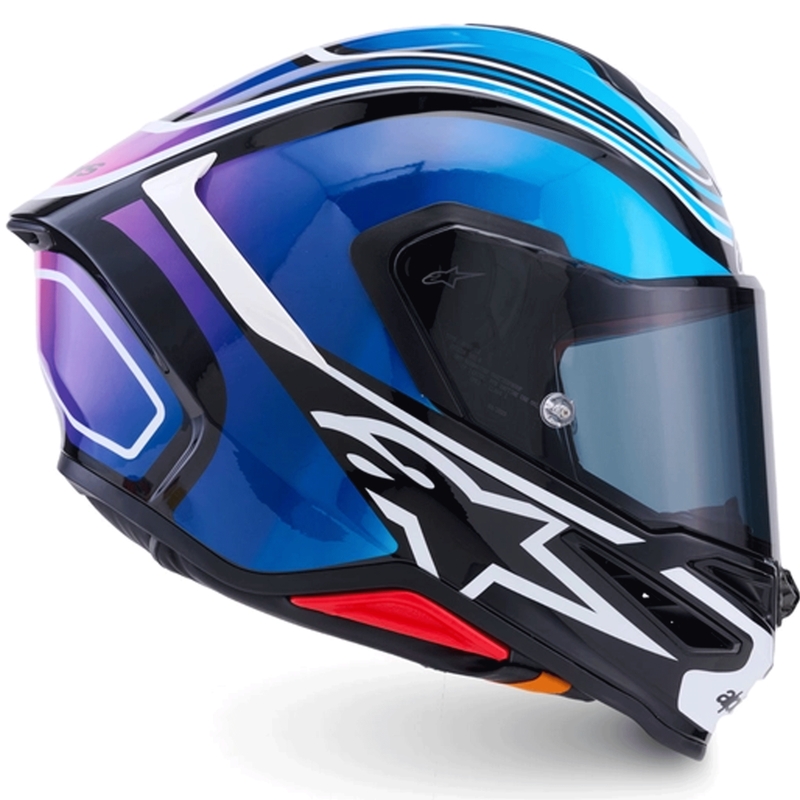 Alpinestars S-R7 Zeal kaciga za motocikle s punim licem crno-plavo-fluo ružičasto-bijela
