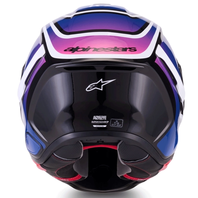 Alpinestars S-R7 Zeal kaciga za motocikle s punim licem crno-plavo-fluo ružičasto-bijela