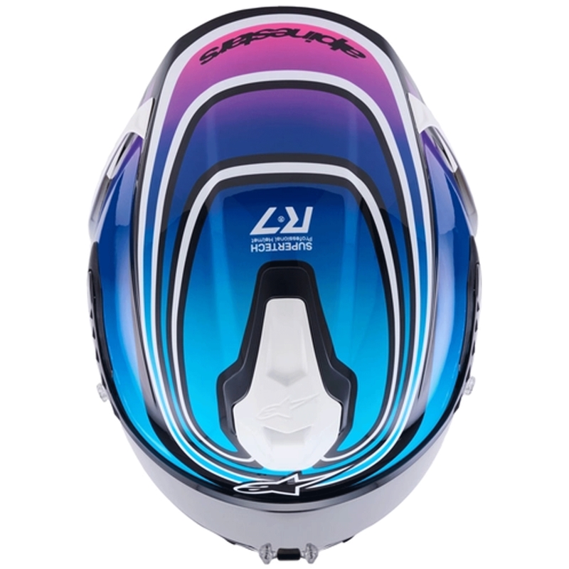 Alpinestars S-R7 Zeal kaciga za motocikle s punim licem crno-plavo-fluo ružičasto-bijela