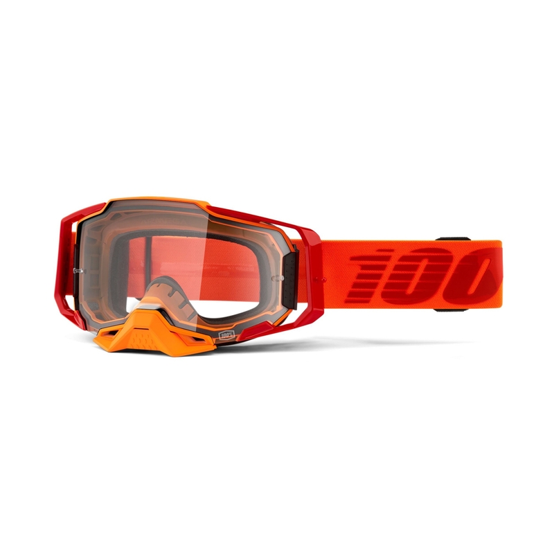Naočale za motocross 100% ARMEGA Litkit Orange (prozirni pleksiglas)