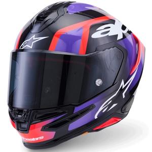 Alpinestars S-R7 Lumen full-face motociklistička kaciga crno-ljubičasta-fluo crveno-bijela