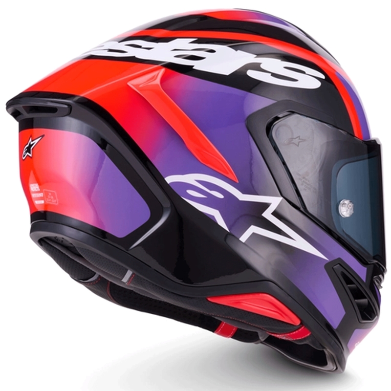 Alpinestars S-R7 Lumen full-face motociklistička kaciga crno-ljubičasta-fluo crveno-bijela