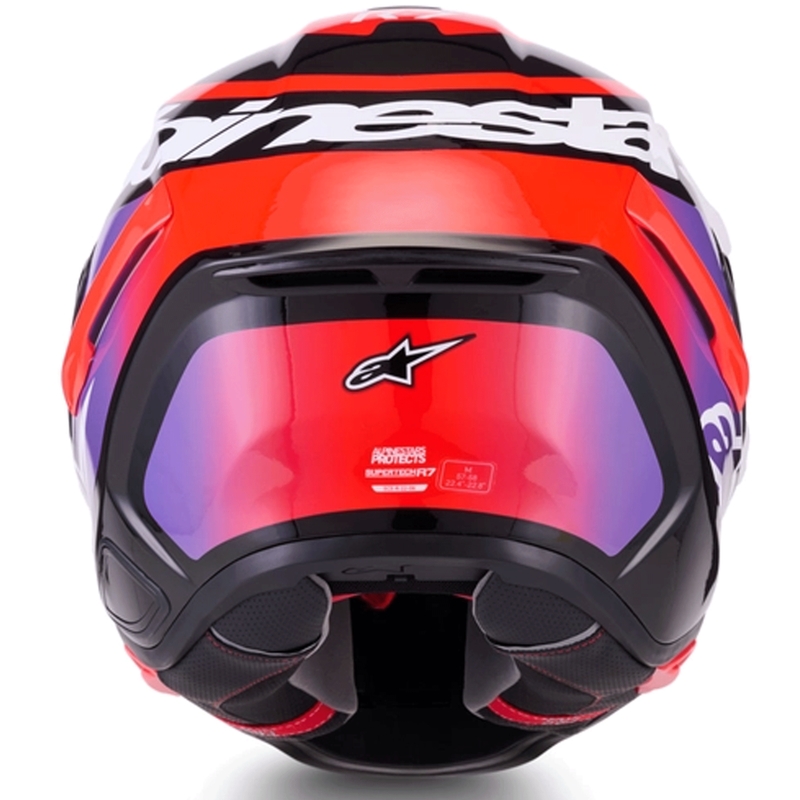 Alpinestars S-R7 Lumen full-face motociklistička kaciga crno-ljubičasta-fluo crveno-bijela