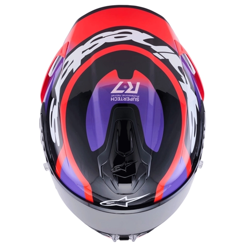 Alpinestars S-R7 Lumen full-face motociklistička kaciga crno-ljubičasta-fluo crveno-bijela
