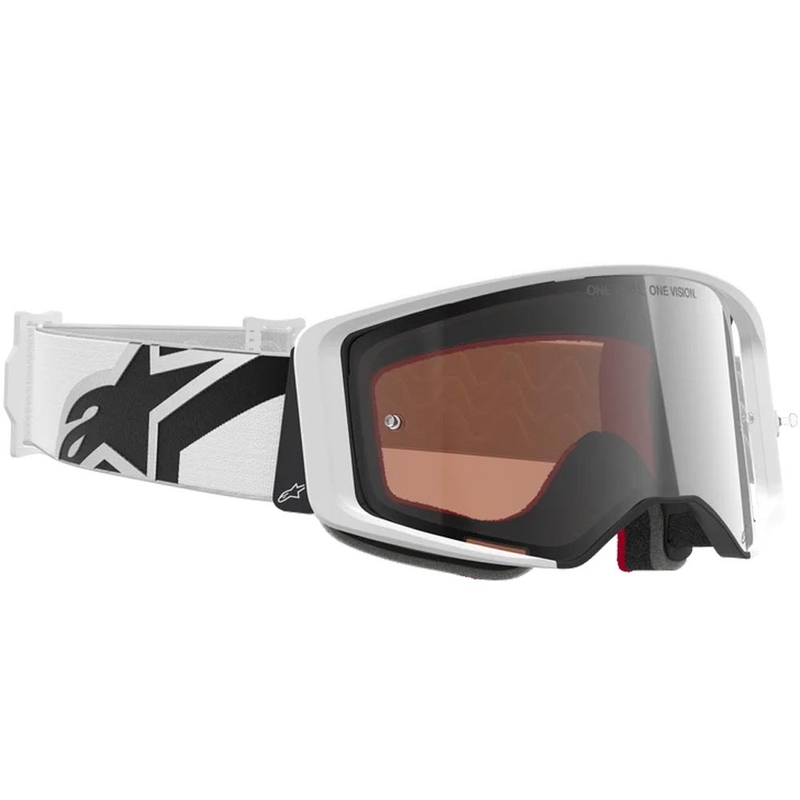 Alpinestars Supertech Corp motocross naočale bijelo-sive s crvenim pleksiglasom